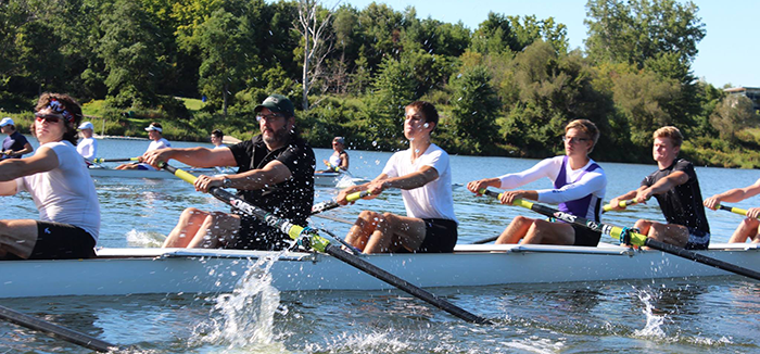 Principal David Sylvester gets lessons from Western Rowing