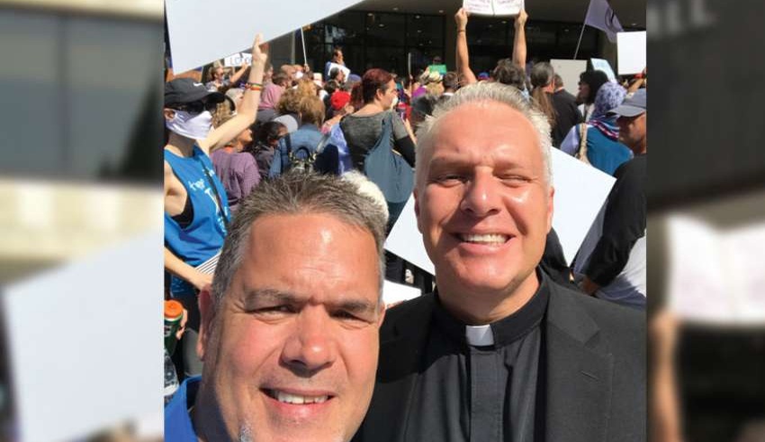 Clergy stand tall at counter protest